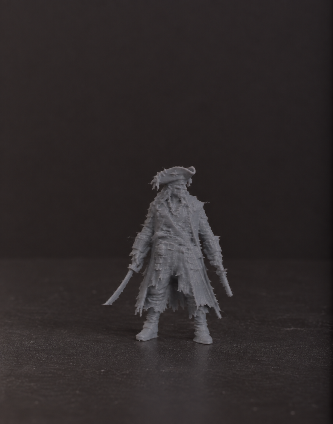 Pirate captain miniature, alternate view