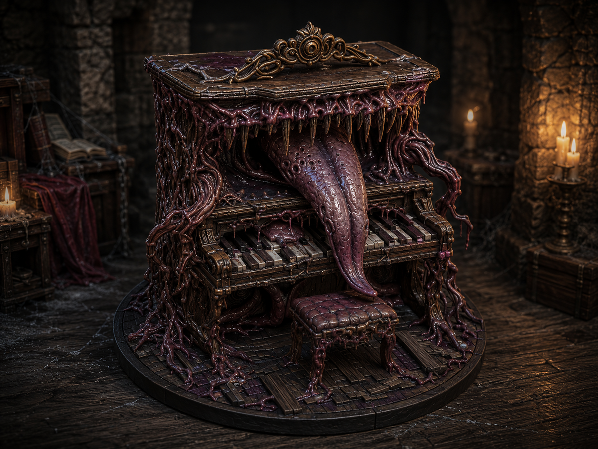 Piano mimic miniature, unpainted resin