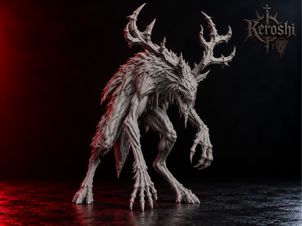 Forest fiend miniature, 32mm, unpainted resin