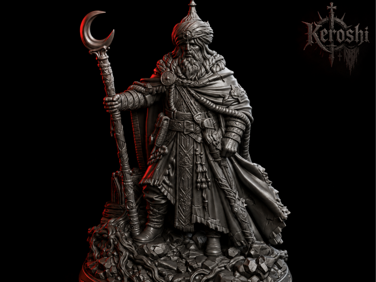 Sultan general warrior miniature, 32mm, unpainted resin