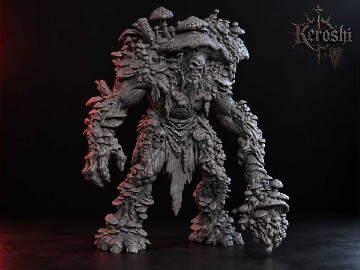 Mushroom abomination miniature, 50mm, unpainted resin