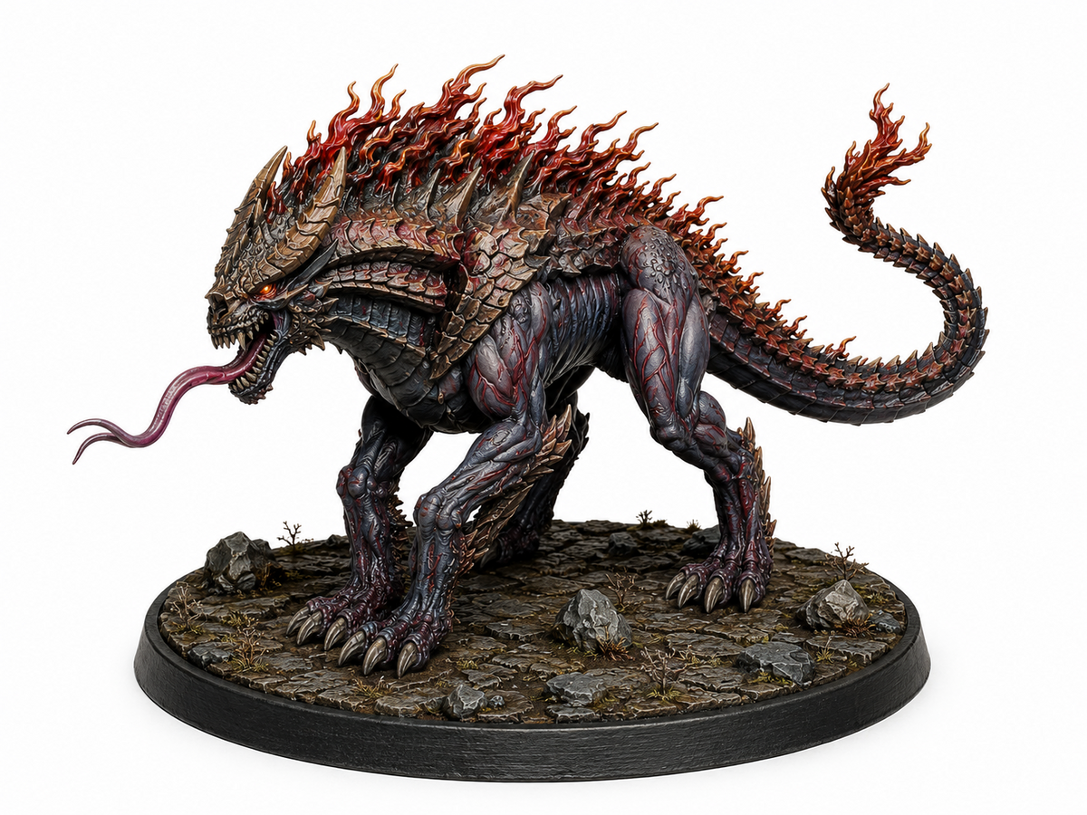 Nightmare demon horse miniature, 50mm, unpainted resin
