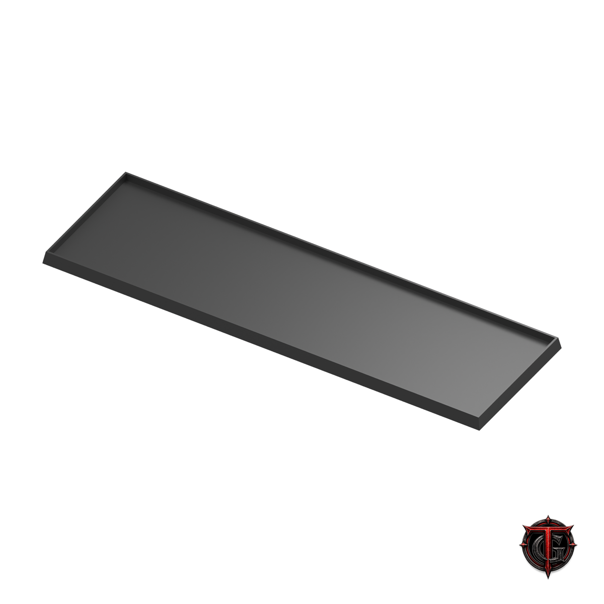 Black 30mm square-base movement tray in a 7x2 formation, 210x60mm nominal footprint.