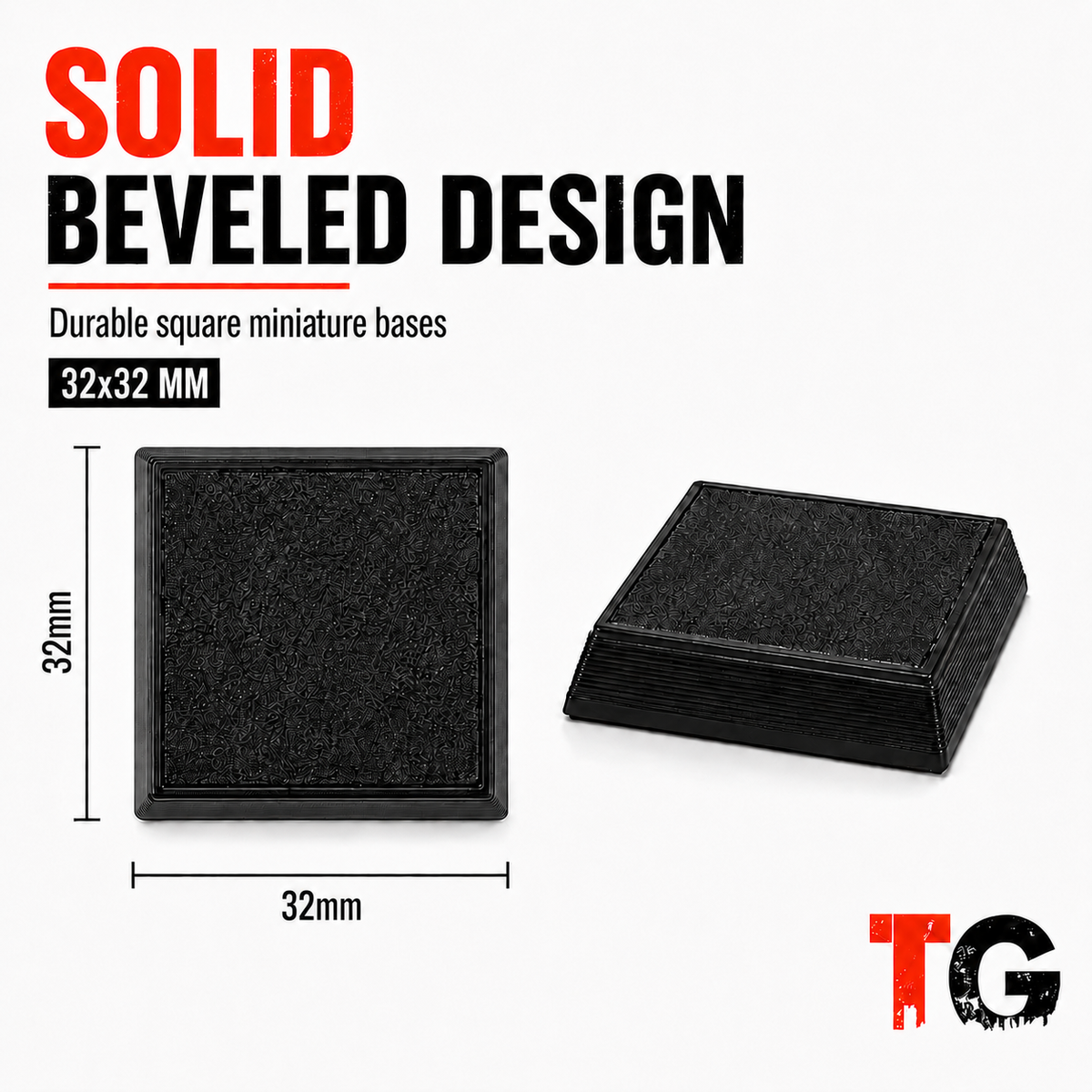 32mm Beveled Square Bases