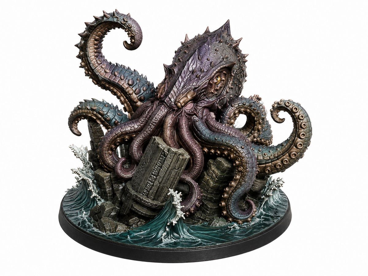 Kraken miniature, unpainted resin