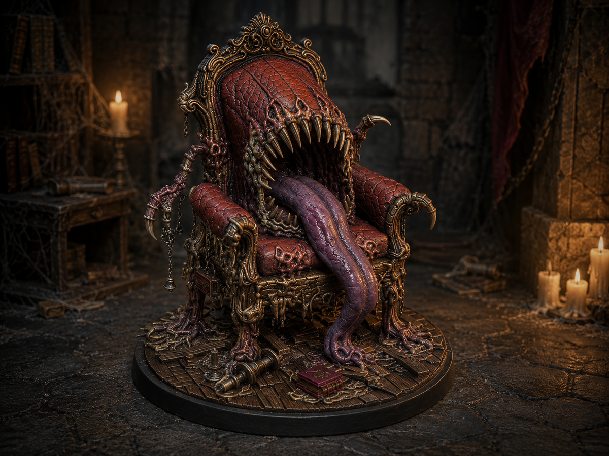 Chair mimic miniature, unpainted resin