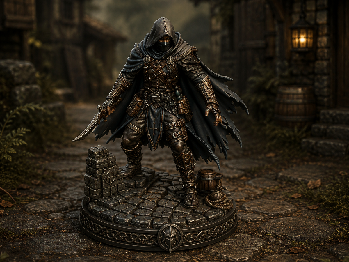 Thief assassin miniature, unpainted resin