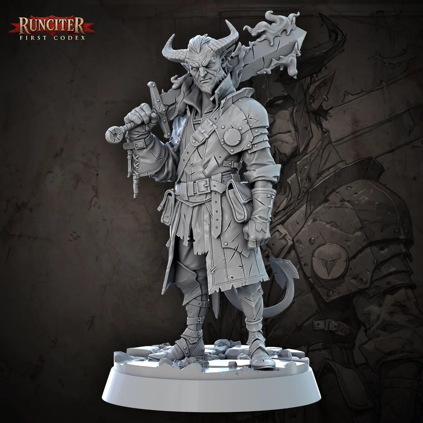 Rhys, the Everburning · Male Tiefling Fighter