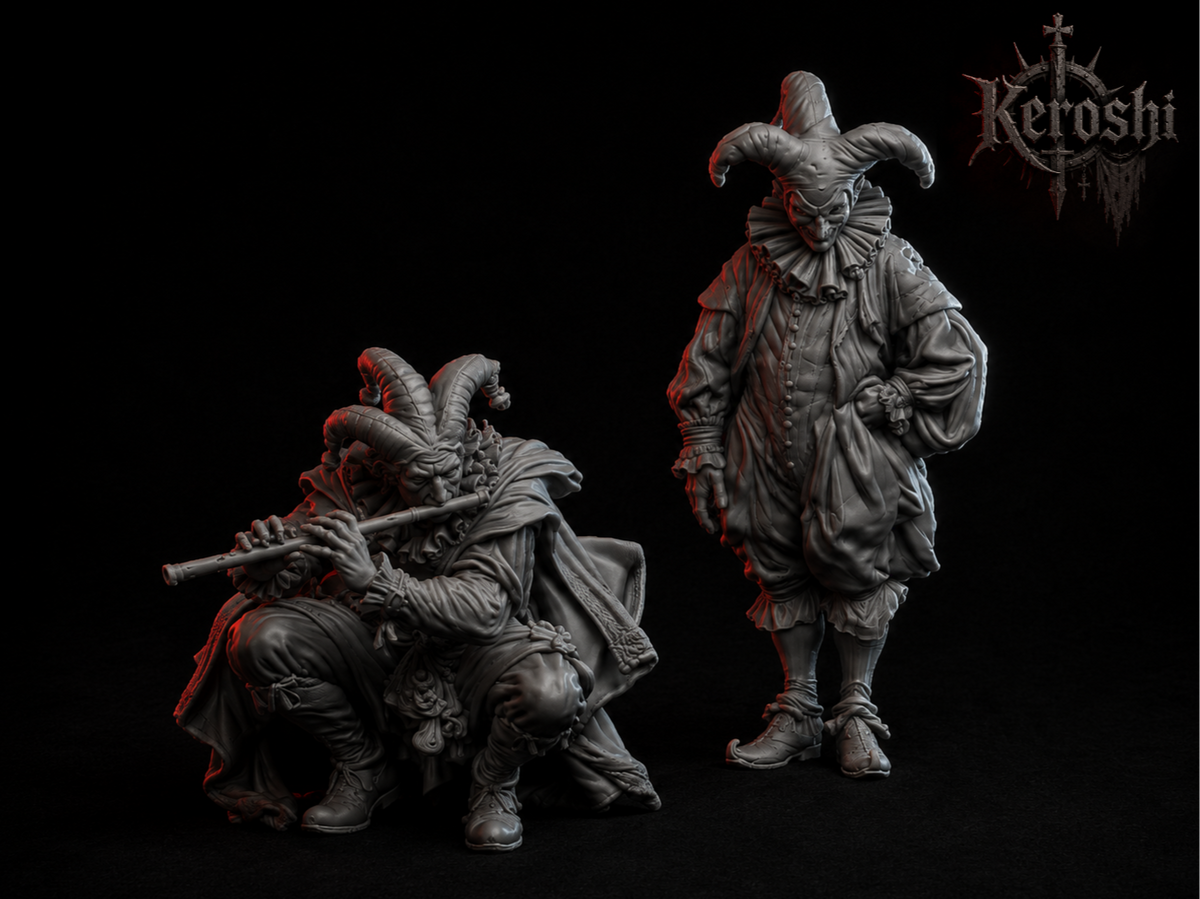 Jester pack miniatures, 32mm, unpainted resin
