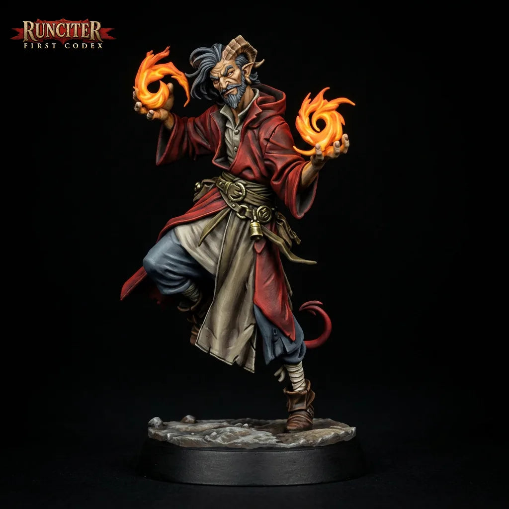 Malakor Ashborn · Male Tiefling Sorcerer
