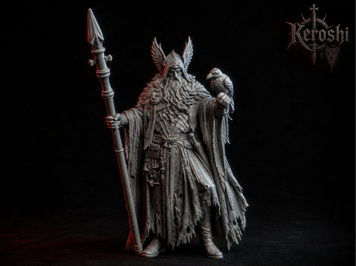 Odin miniature, 32mm, unpainted resin