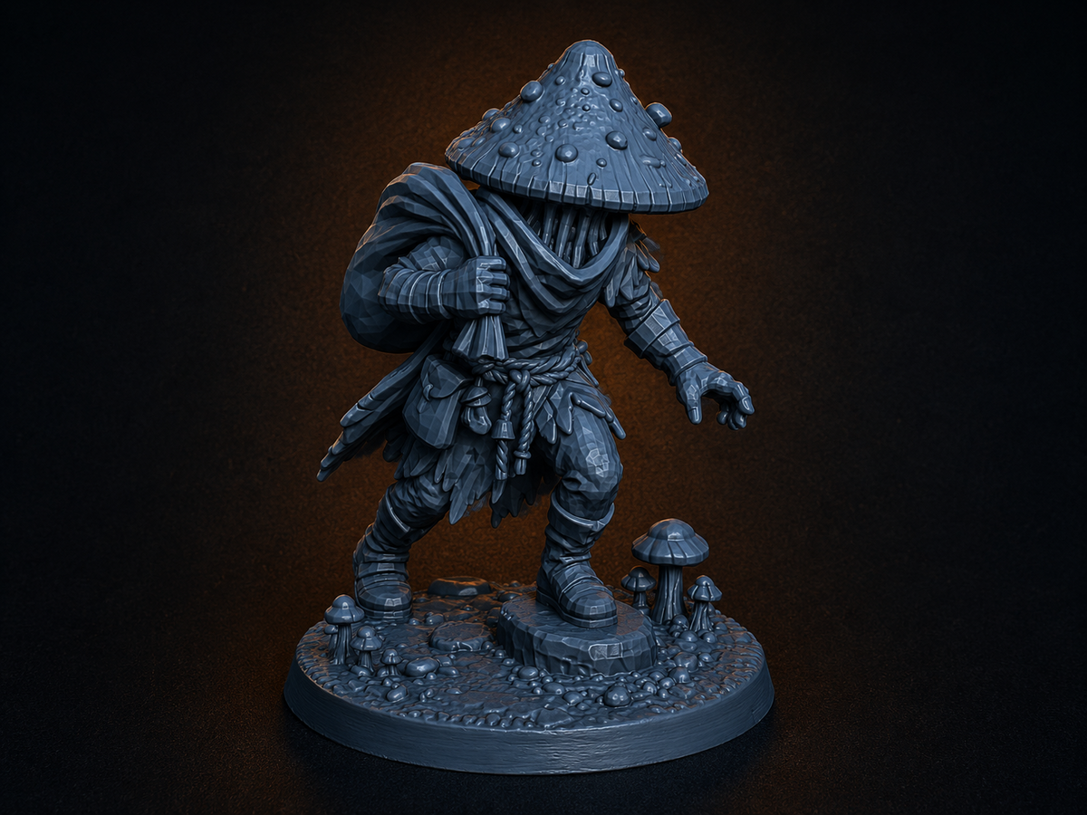 Mushroom man thief miniature, unpainted resin