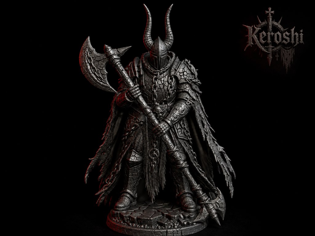 Hell knight miniature, 32mm, unpainted resin
