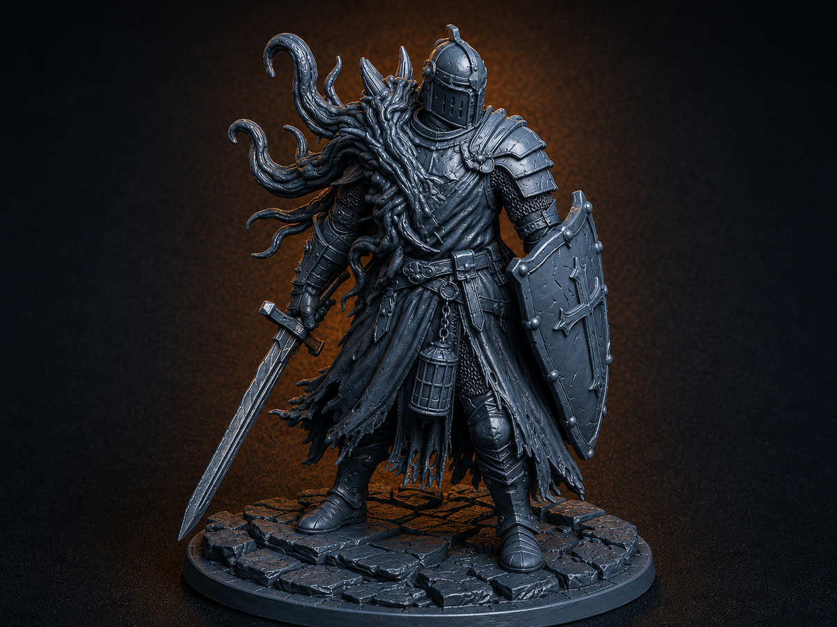 Mimic knight miniature, unpainted resin