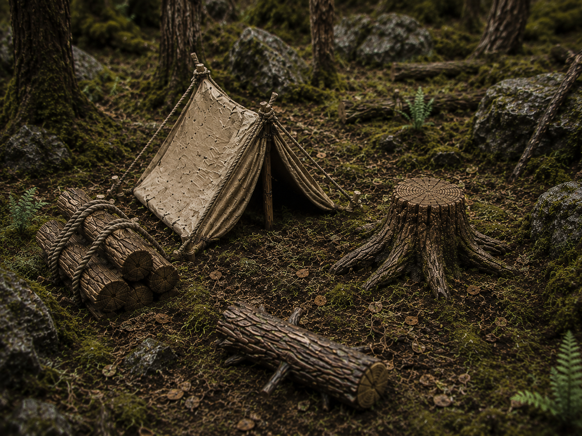 Lumberjack camp terrain, alternate view