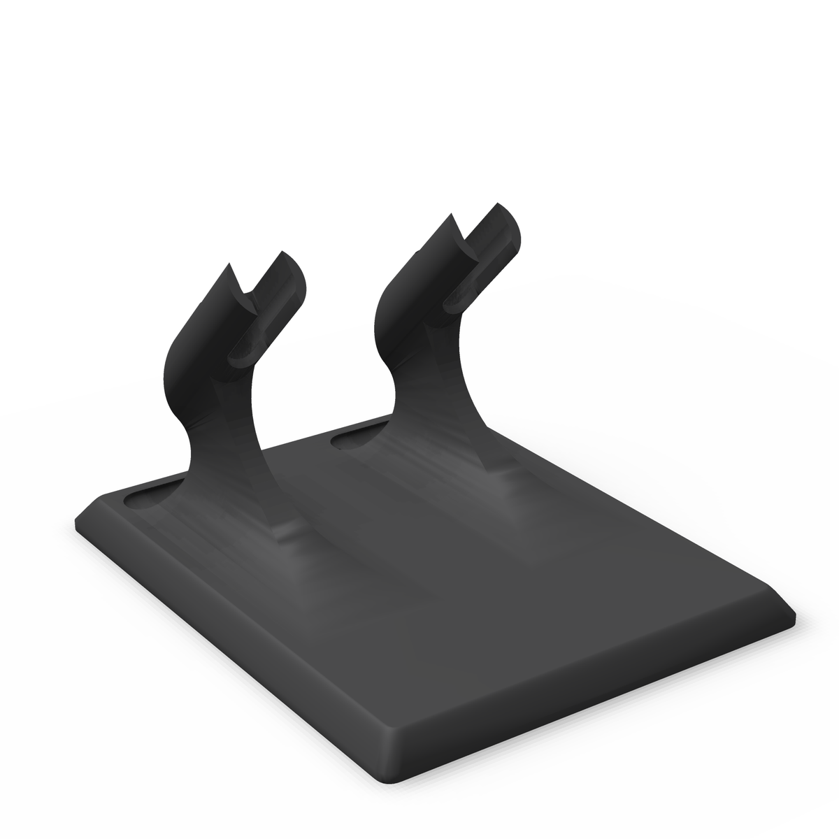 Two airbrush stand at a three-quarter angle showing both cradles