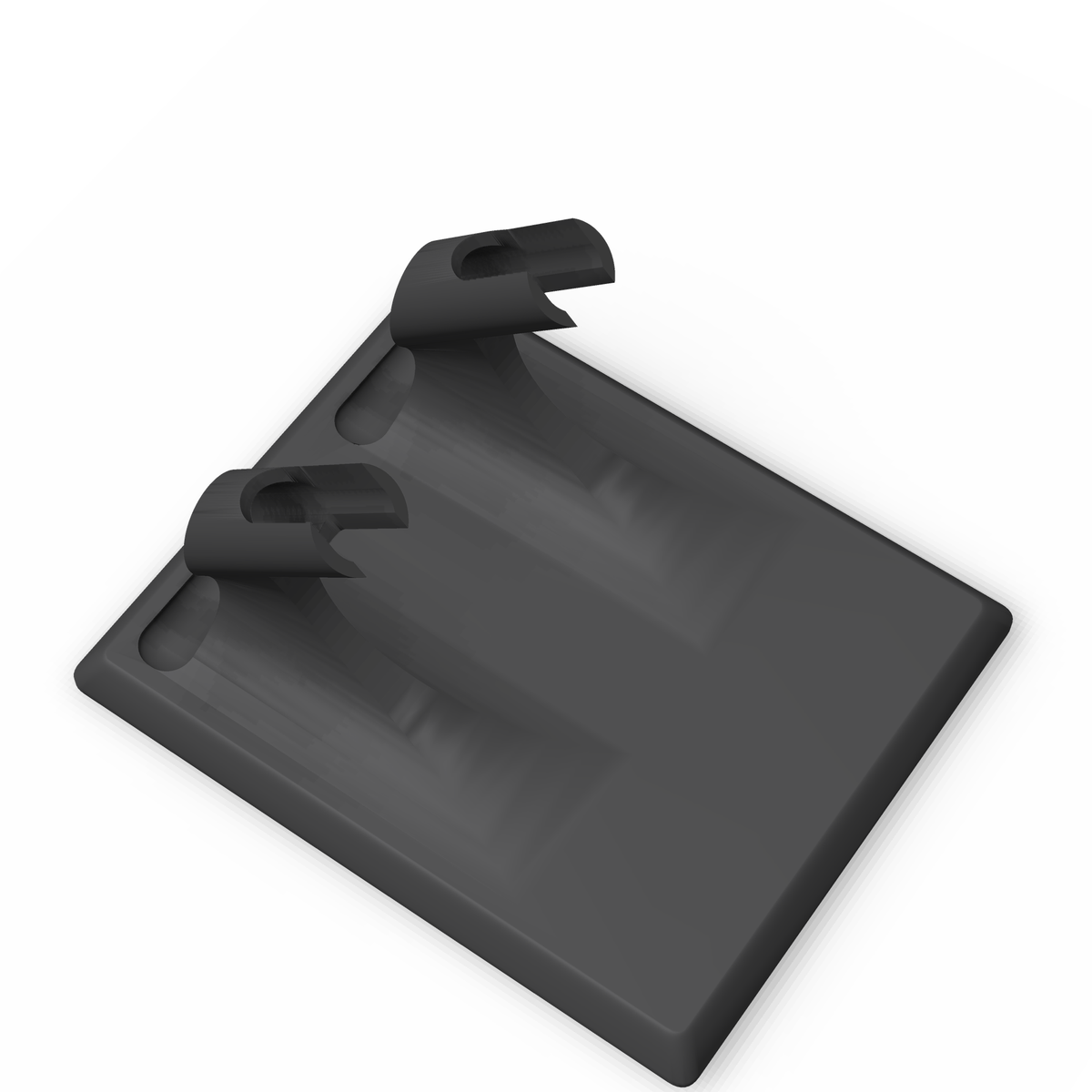Top-down view of the two airbrush stand showing the base and drip catches