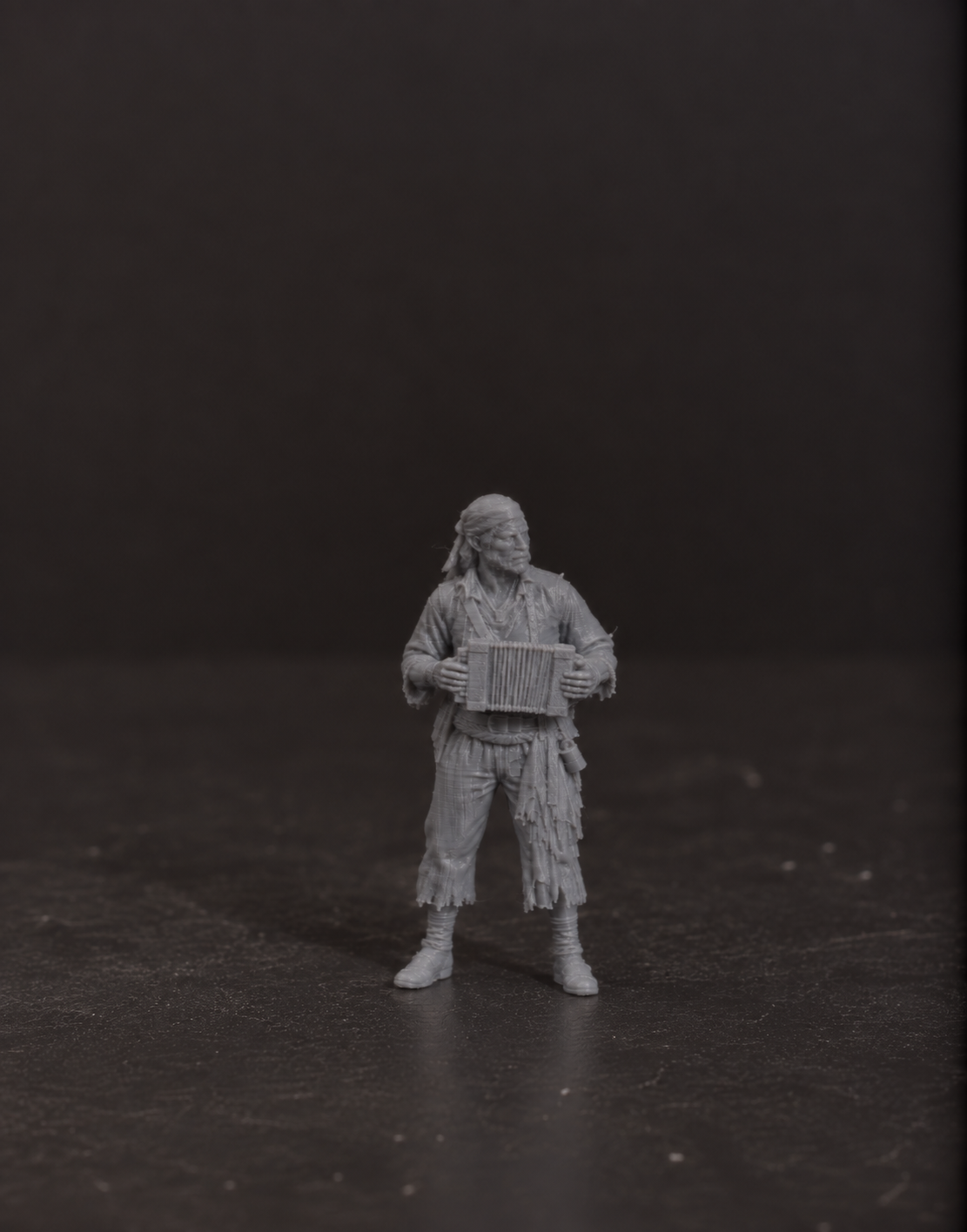 Pirate accordionist miniature, alternate view