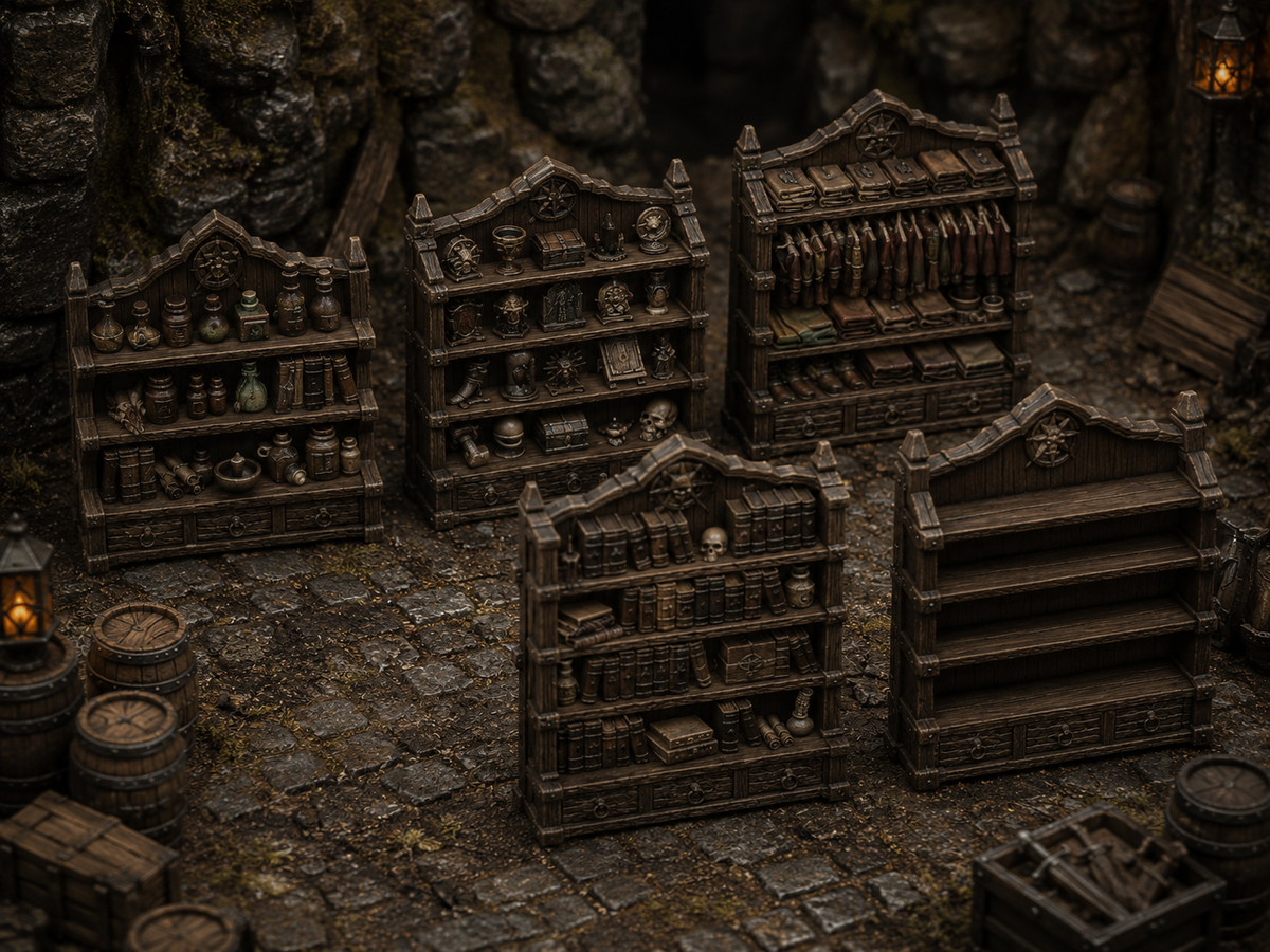 Bookshelves terrain, alternate view