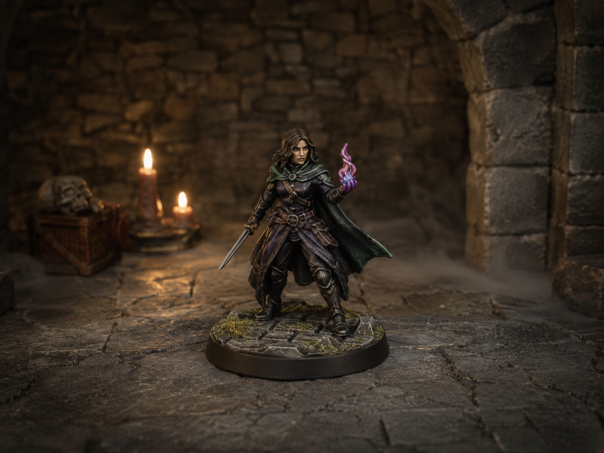 Dungeon explorer thief miniature, unpainted resin