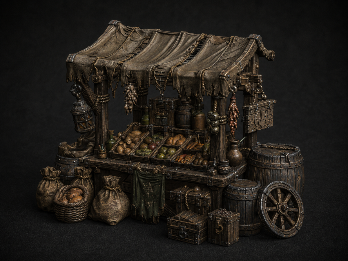Town market stall, alternate view