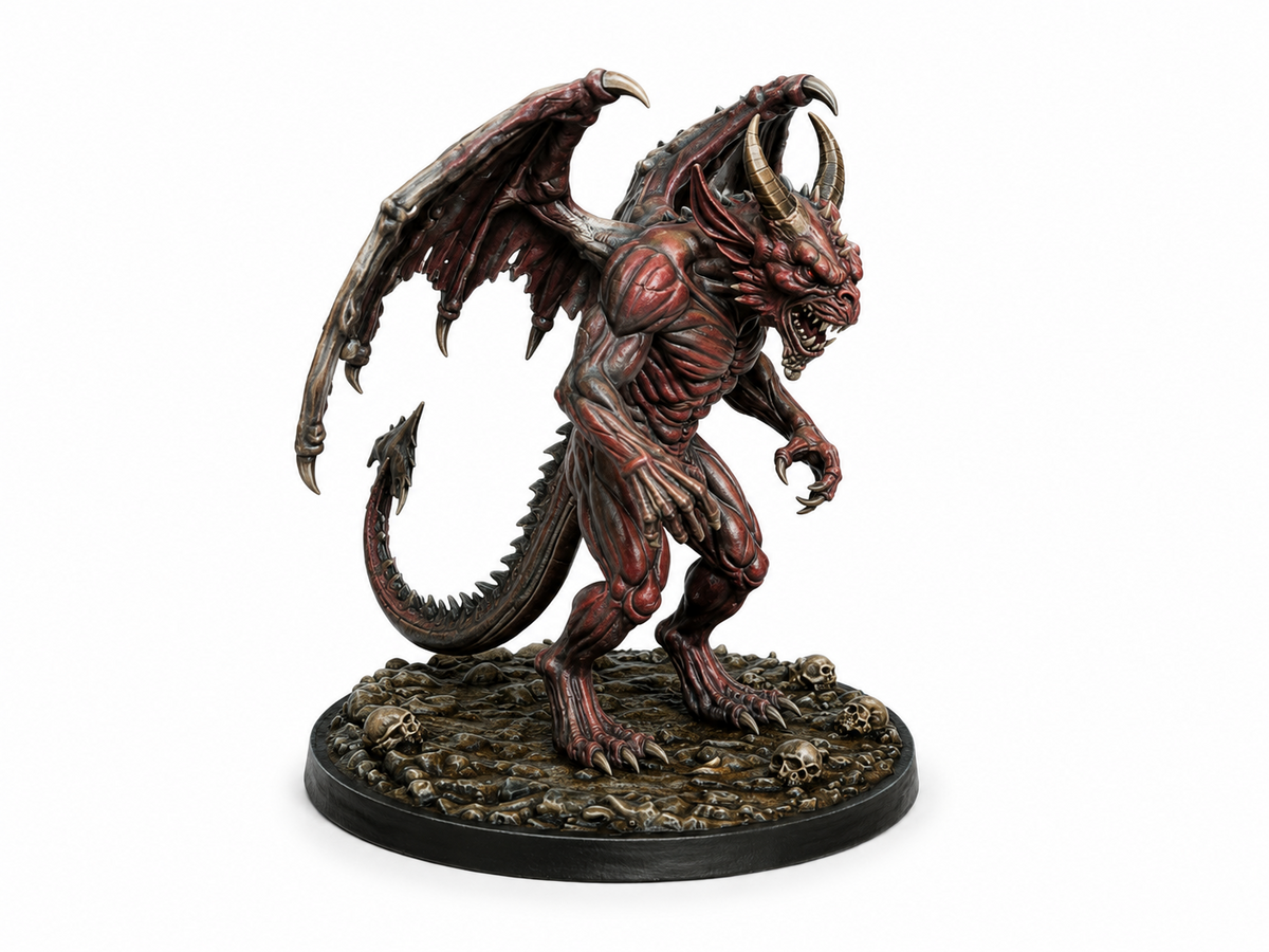 Gargoyle demon miniature, 40mm, unpainted resin