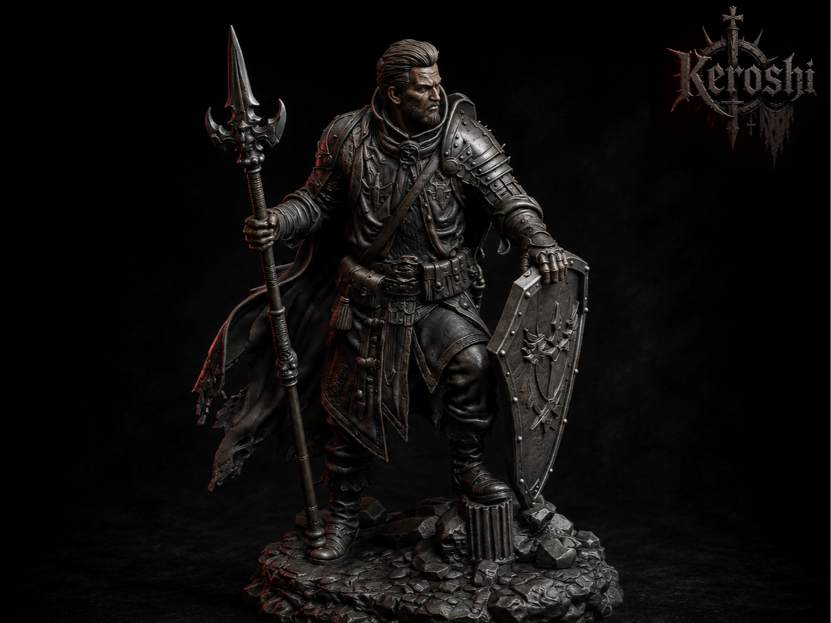 Cursed guardsman miniature, 32mm, unpainted resin