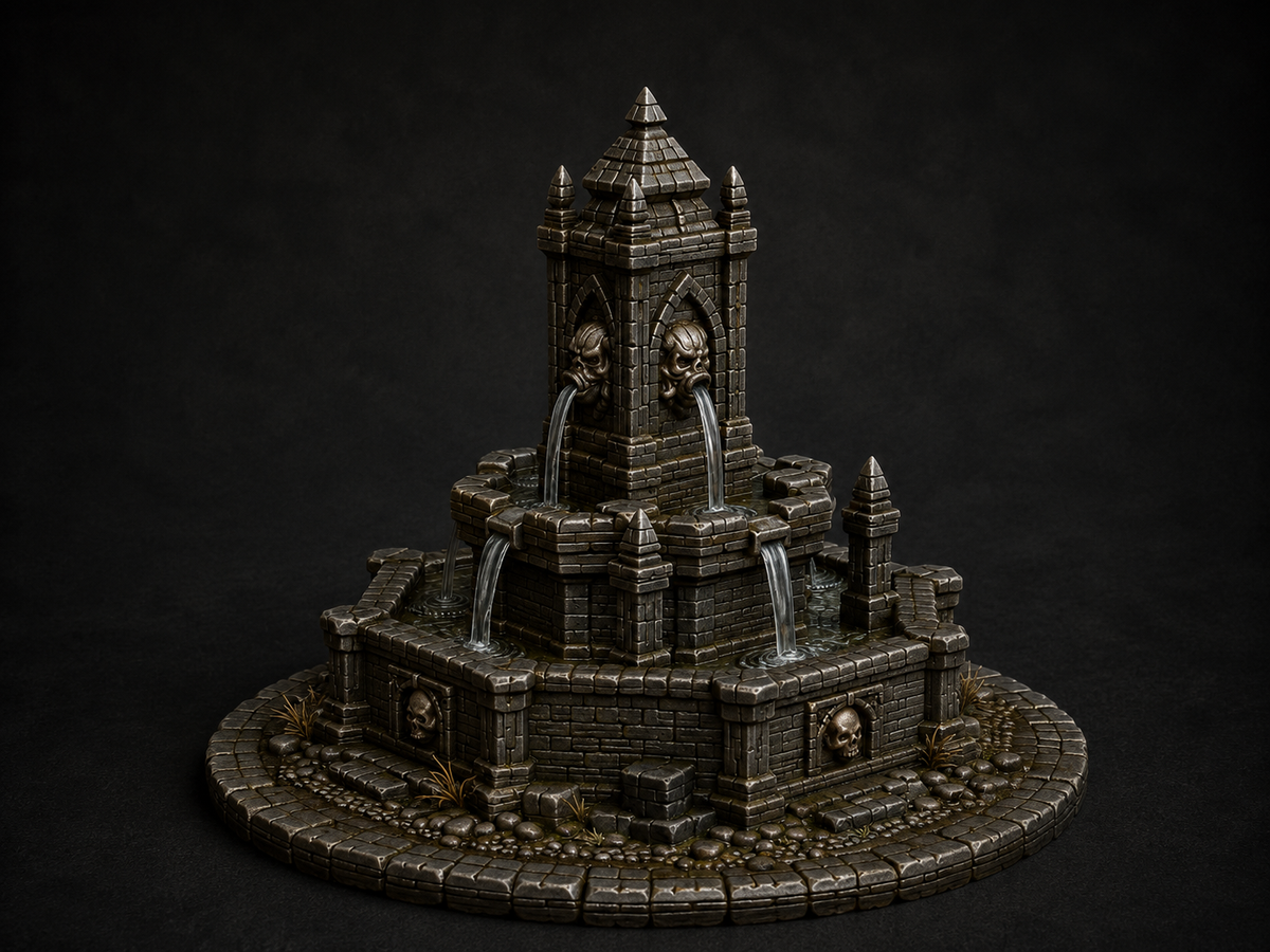 Ruined fountain, alternate view