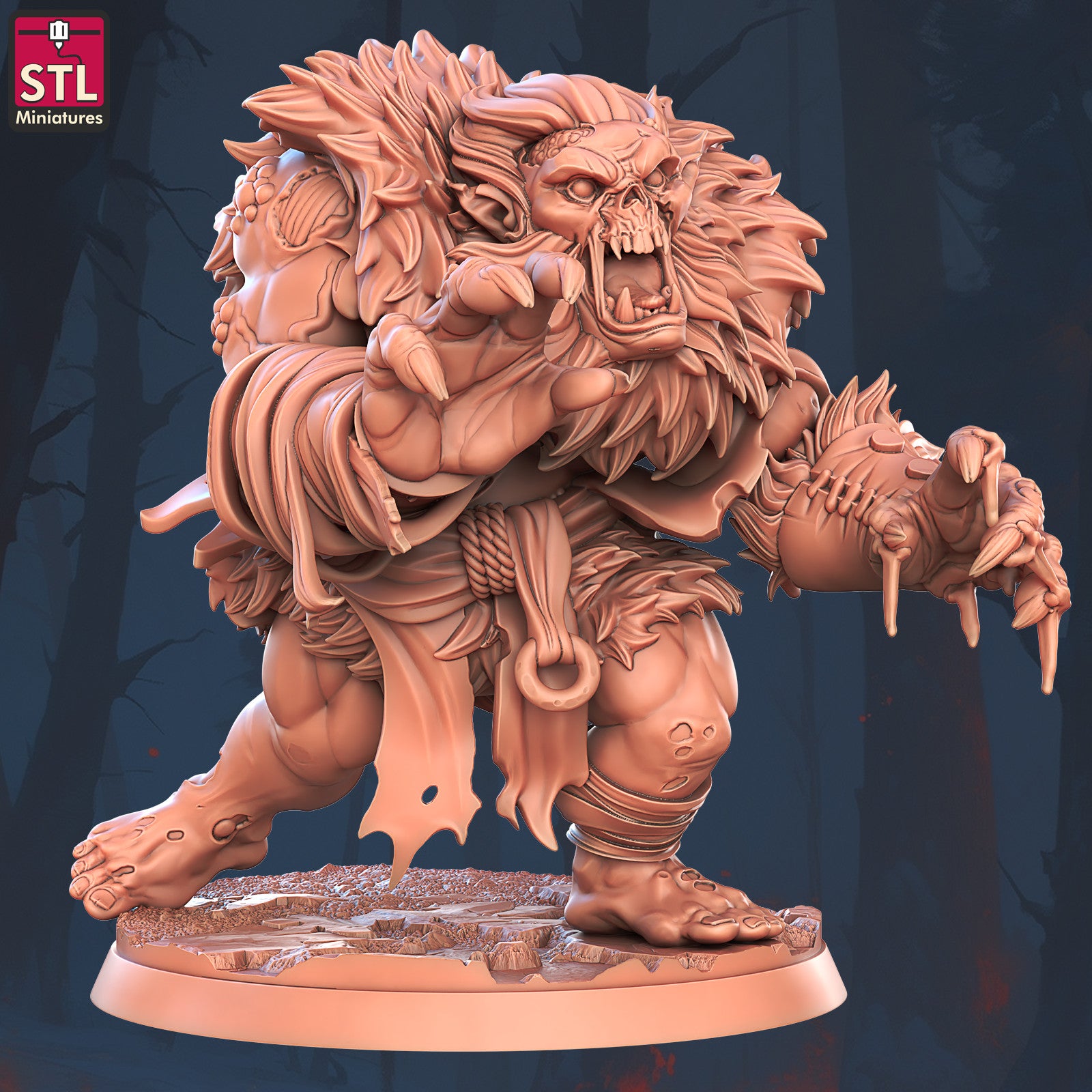 Zombie Troll B 28mm miniature