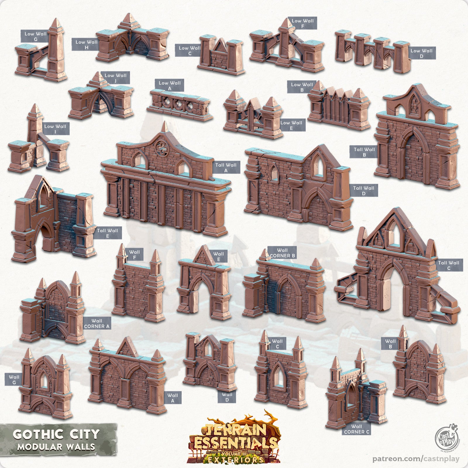 Modular Walls Gothic City Terrain Set
