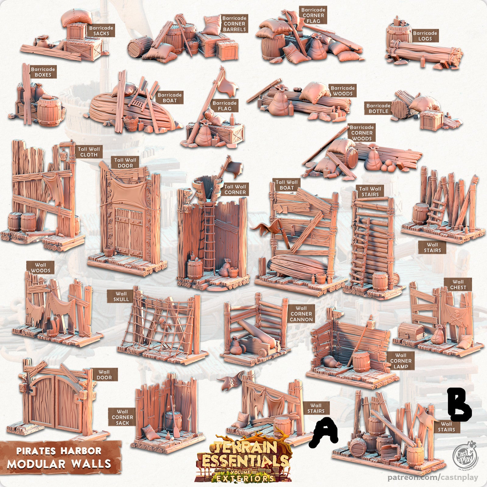 Modular Walls Pirates Harbor Terrain Set