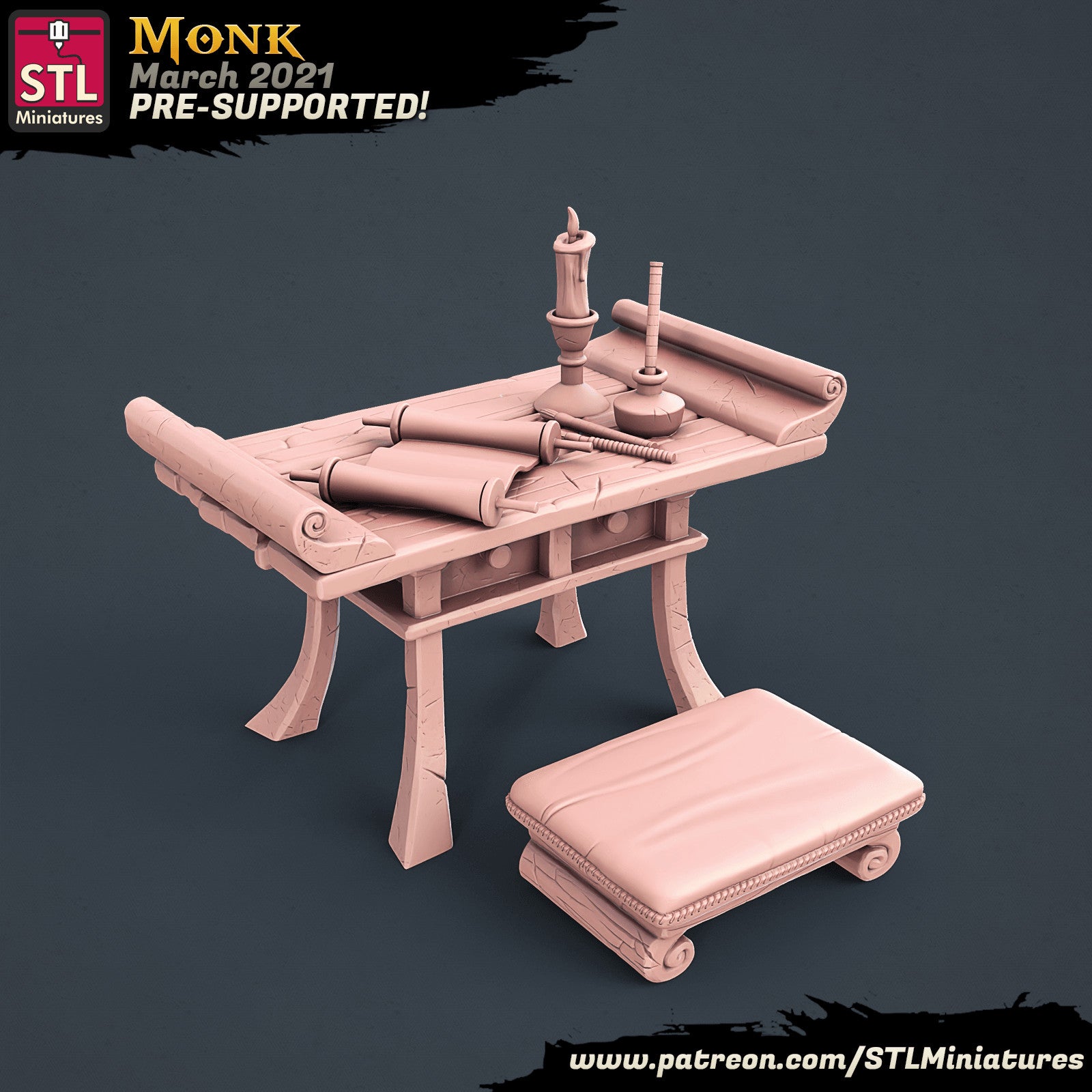 Monk altar and gong terrain pieces