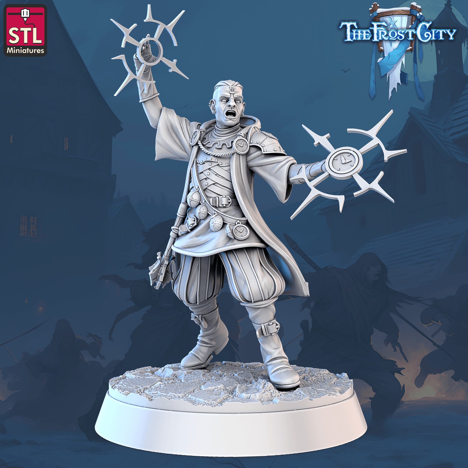 Frost City mage 28mm miniature