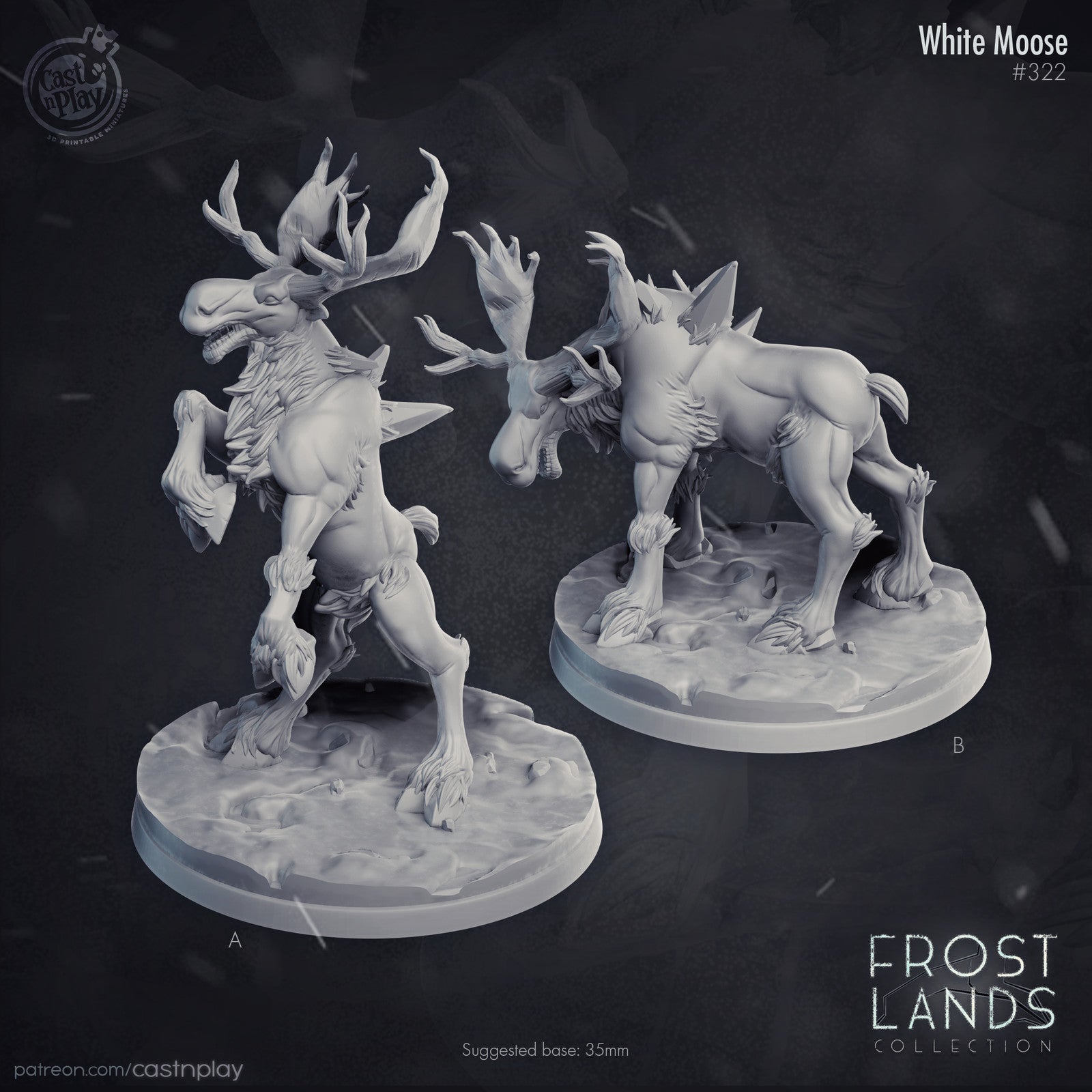 White Moose Frost Lands miniature