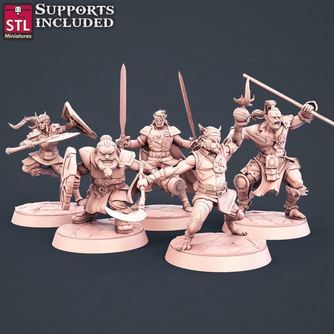 Warriors Set 3D printed 28mm miniatures