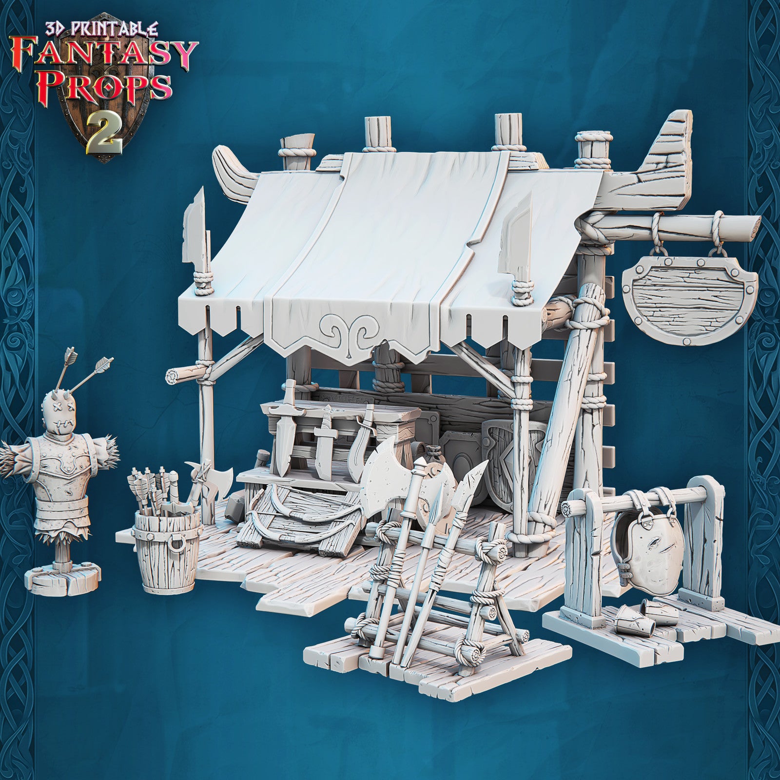 Market weapon stall 28mm resin terrain