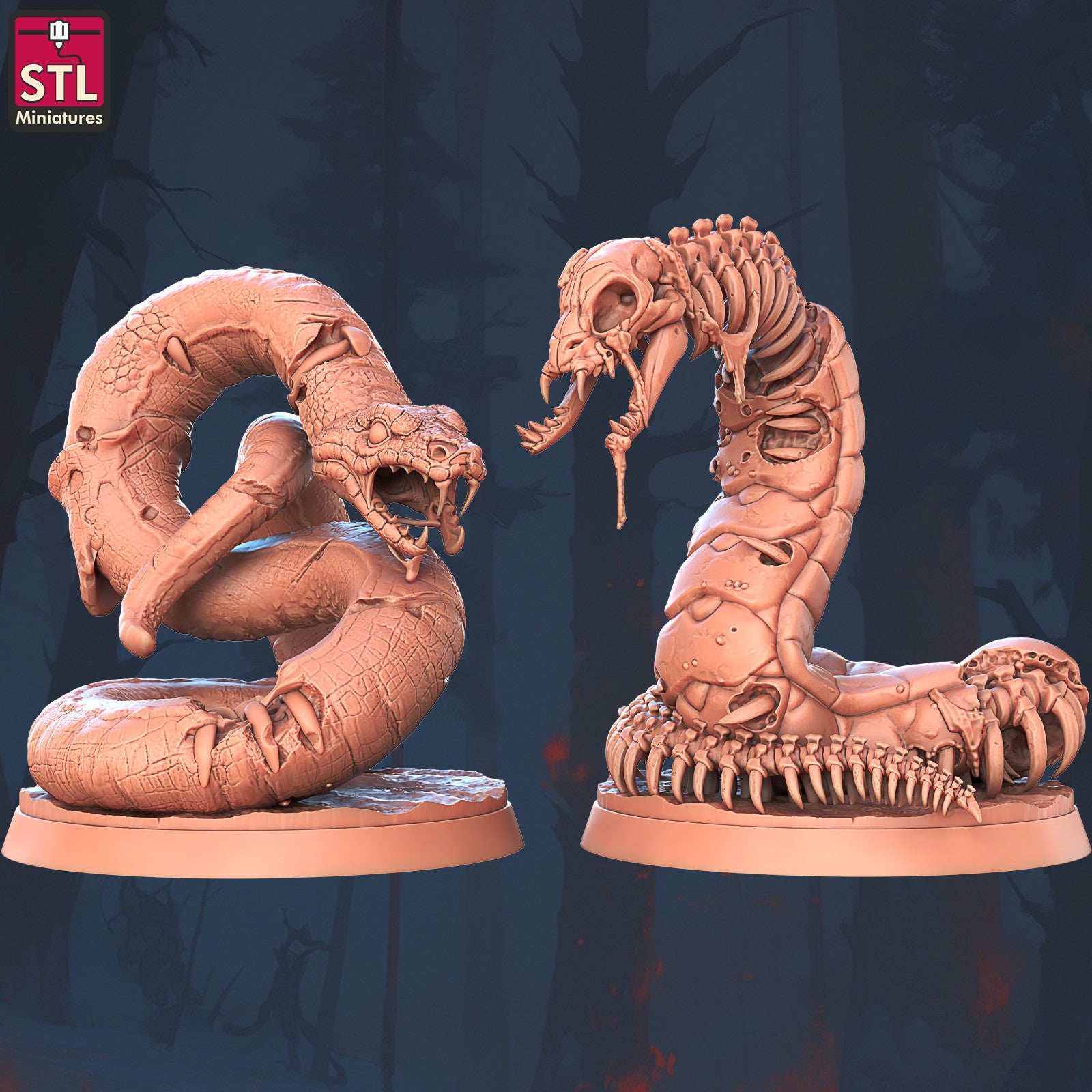Ghoul Snake 28mm resin miniature set