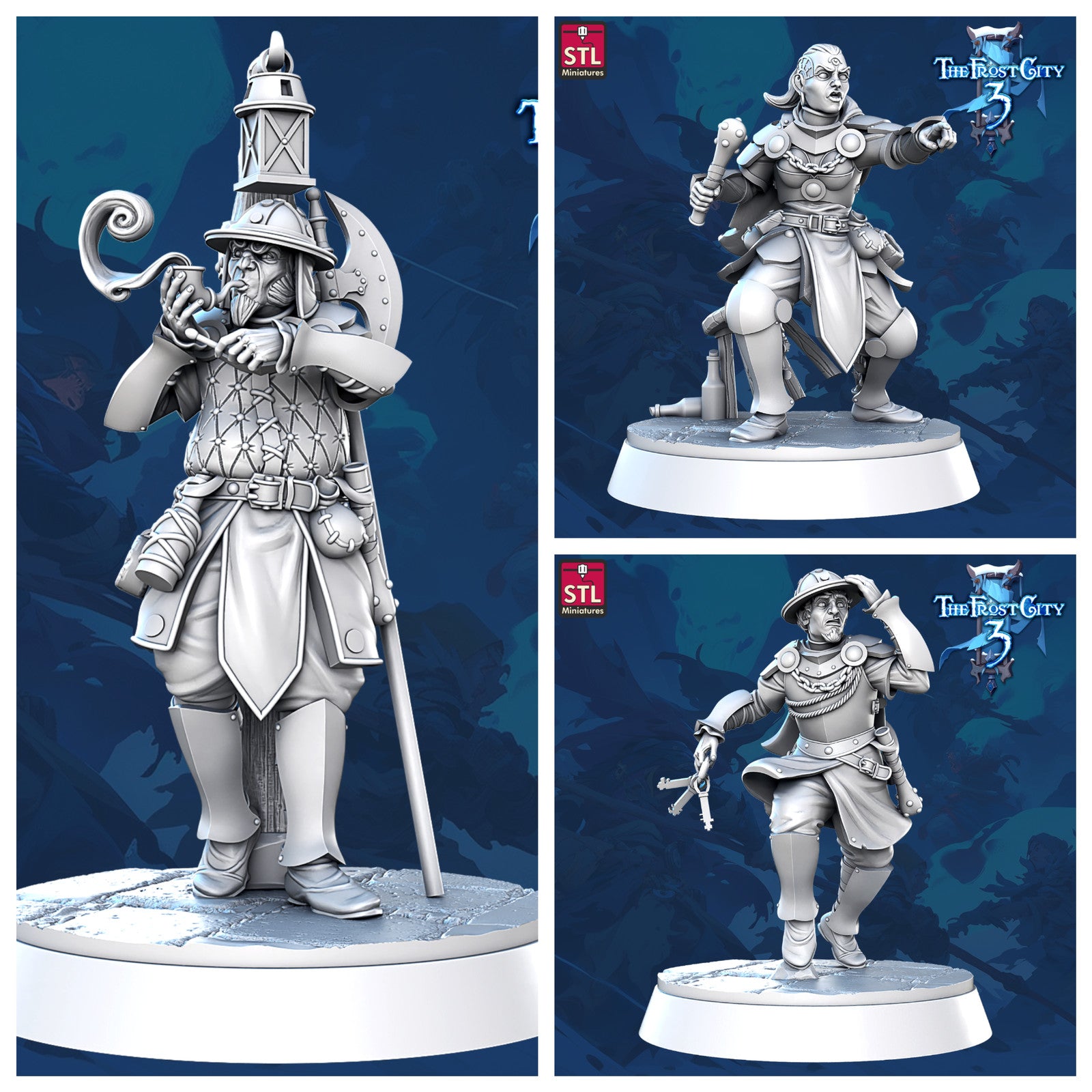 Frost City Prison Guards 28mm resin miniature set, unpainted