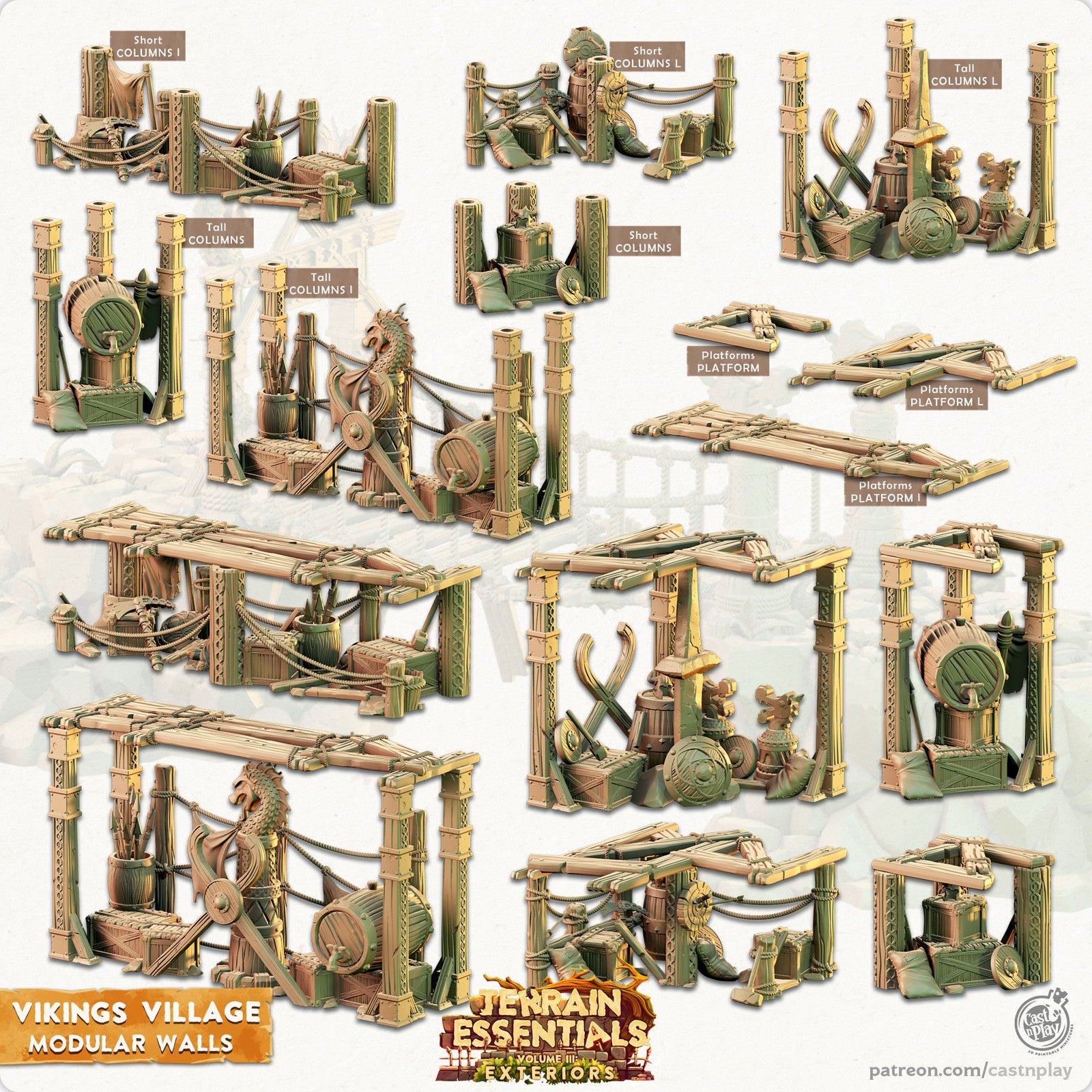 Modular Platforms Vikings Village Terrain Set