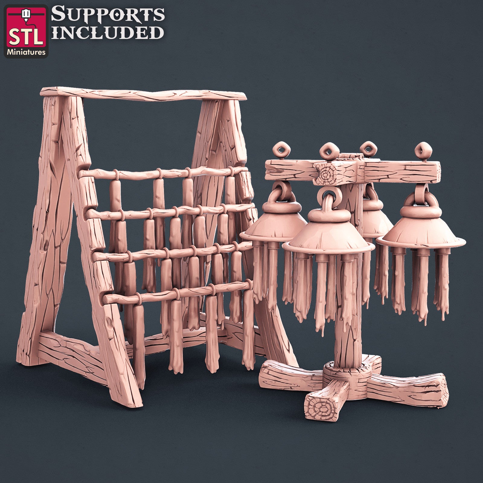 Candle drying racks 28mm scenery