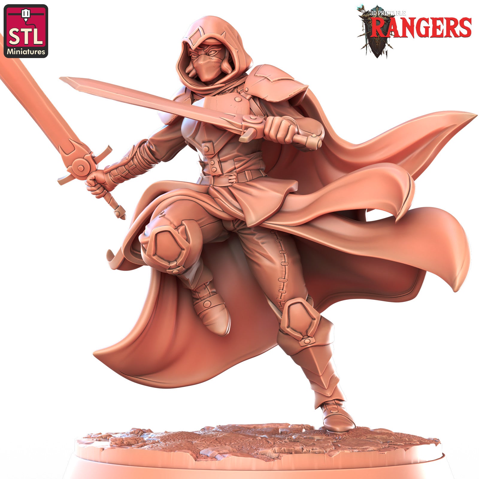 Elf female ranger 28mm miniature alternate view