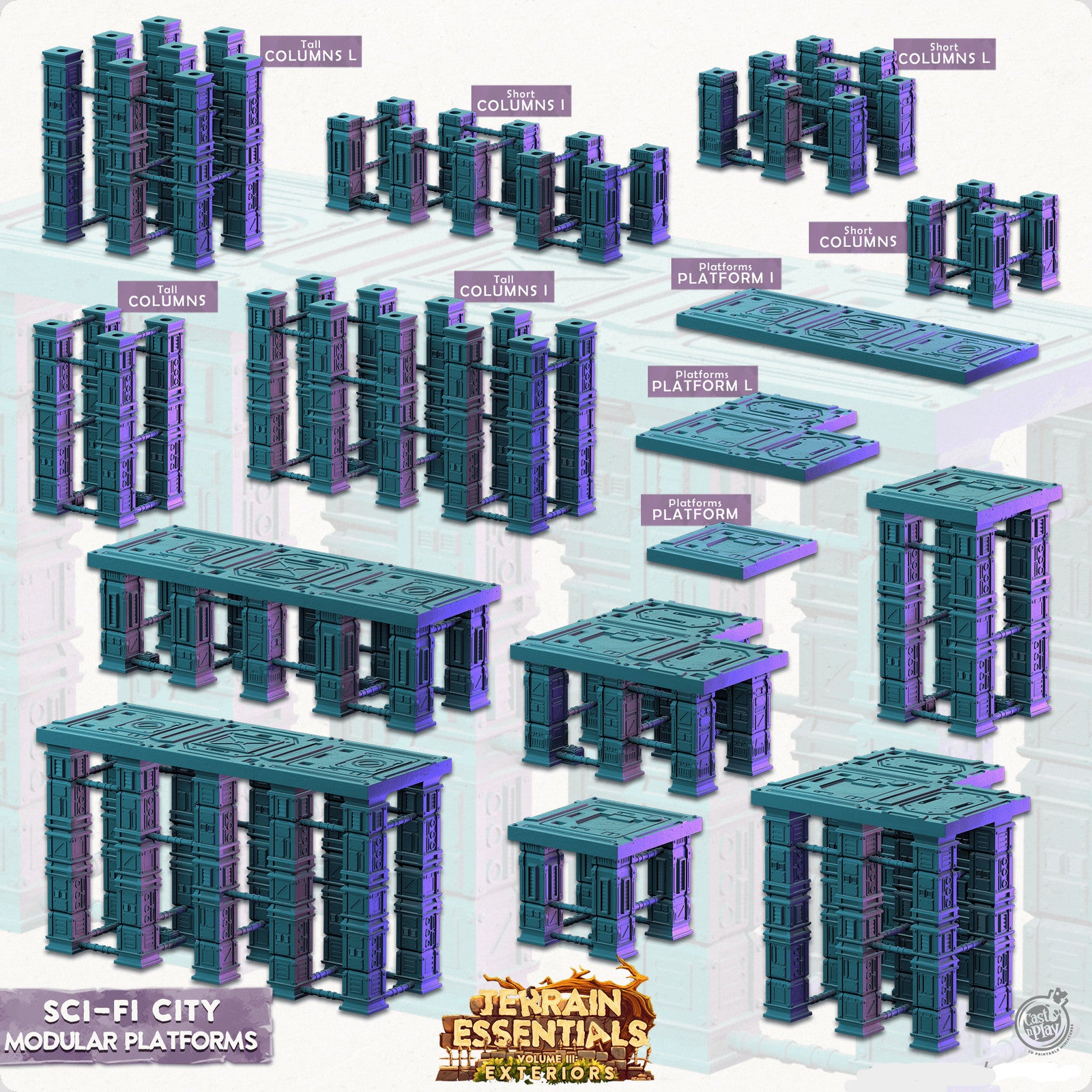Modular Platforms Sci-Fi City Set