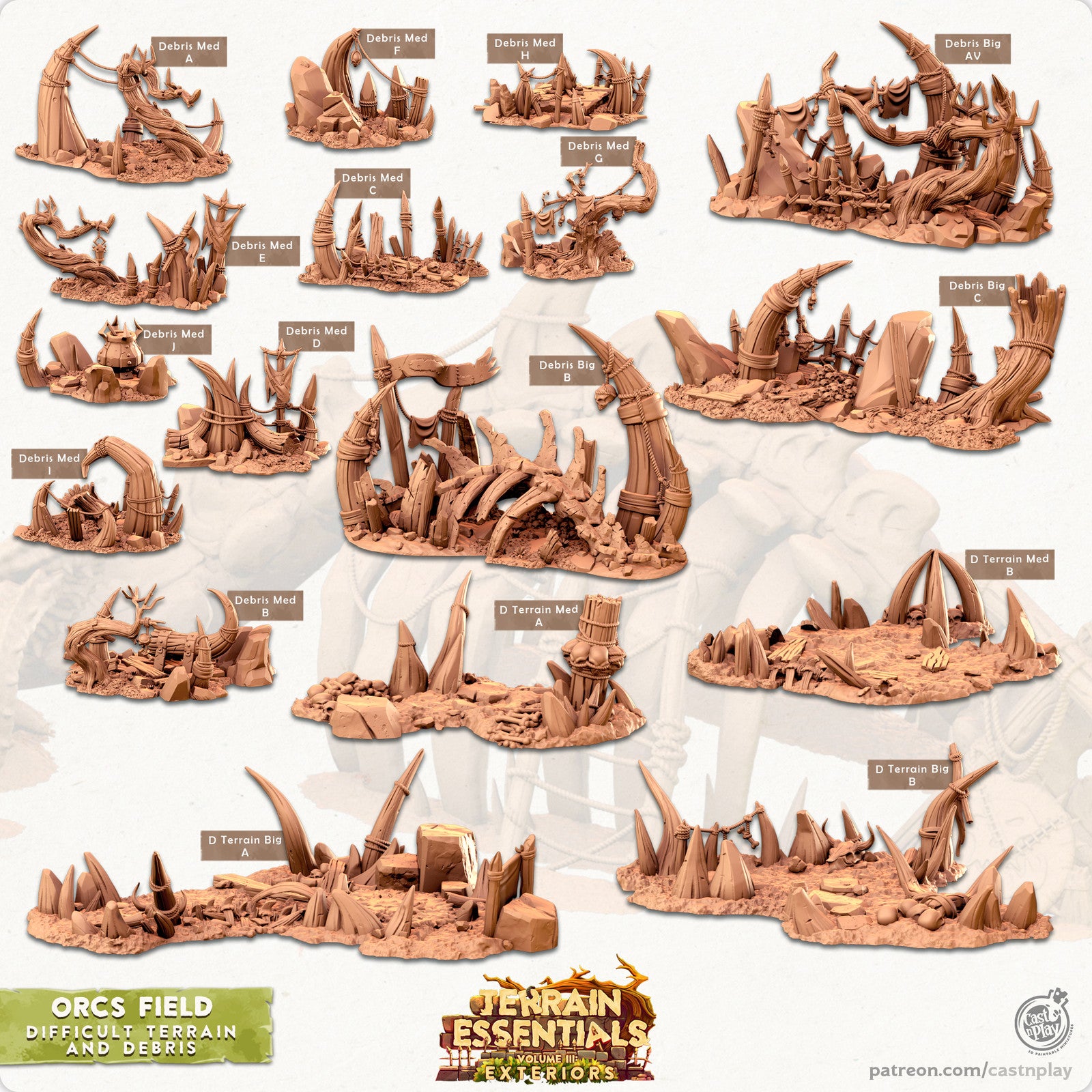 Debris and Difficult Terrain Orcs Field Set