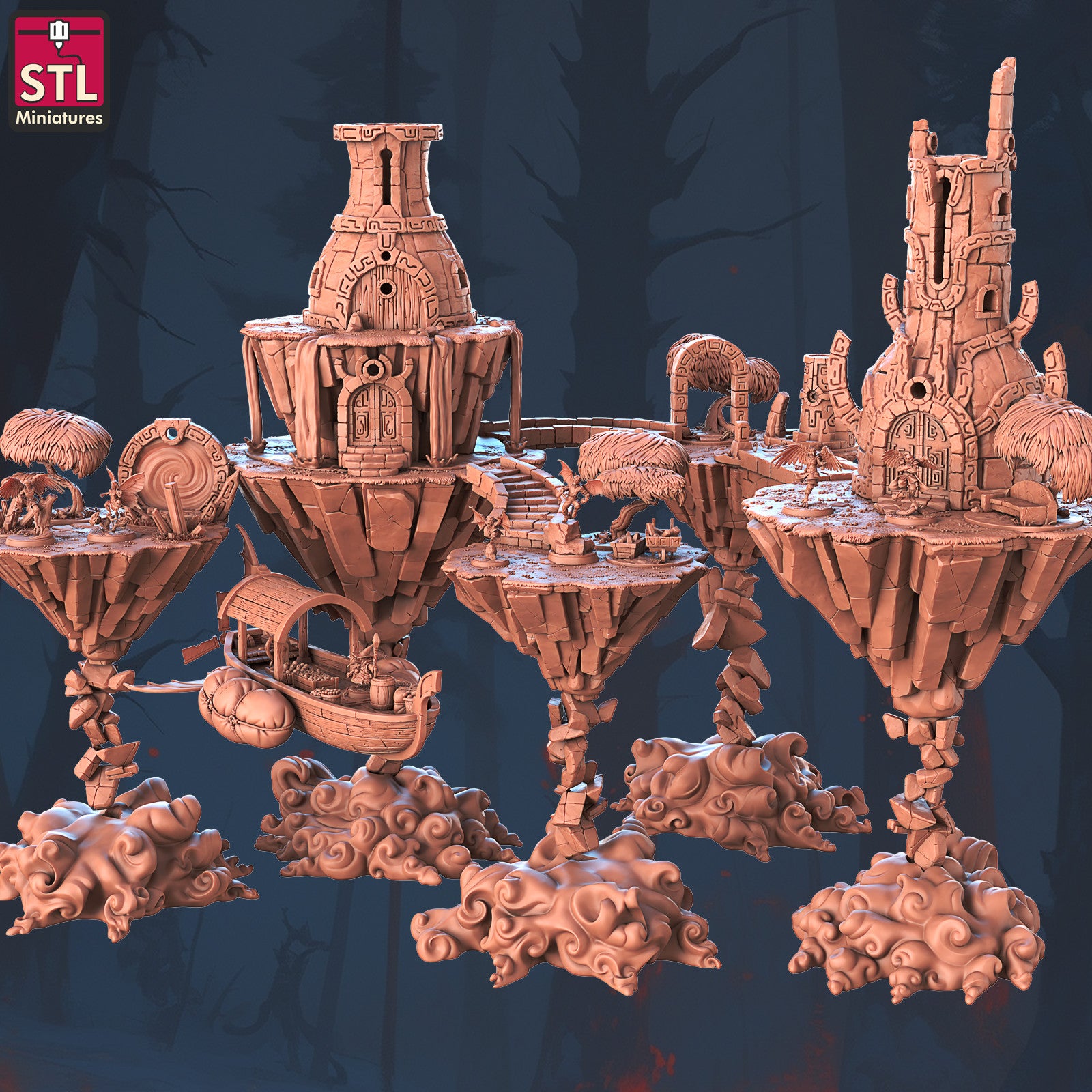 Floating Islands 28mm resin terrain set