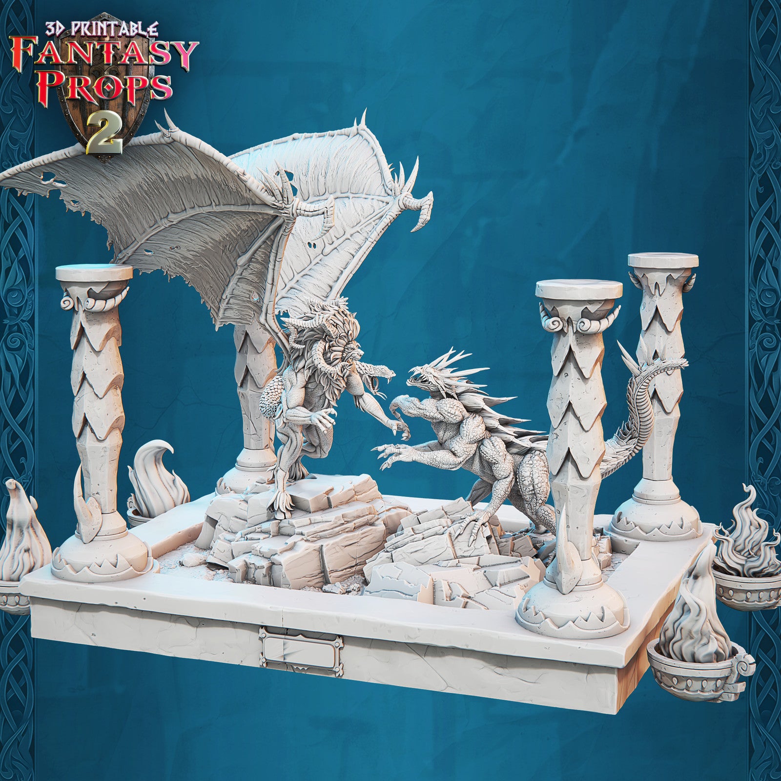 Museum Battle Statue 28mm resin terrain piece, unpainted