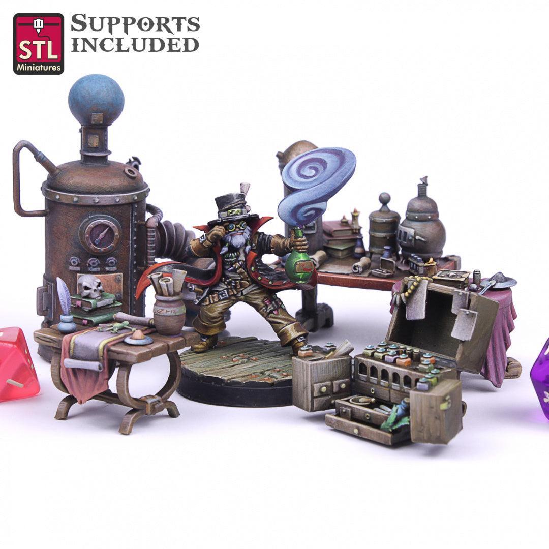 Alchemist Set 3D printed 28mm miniature terrain