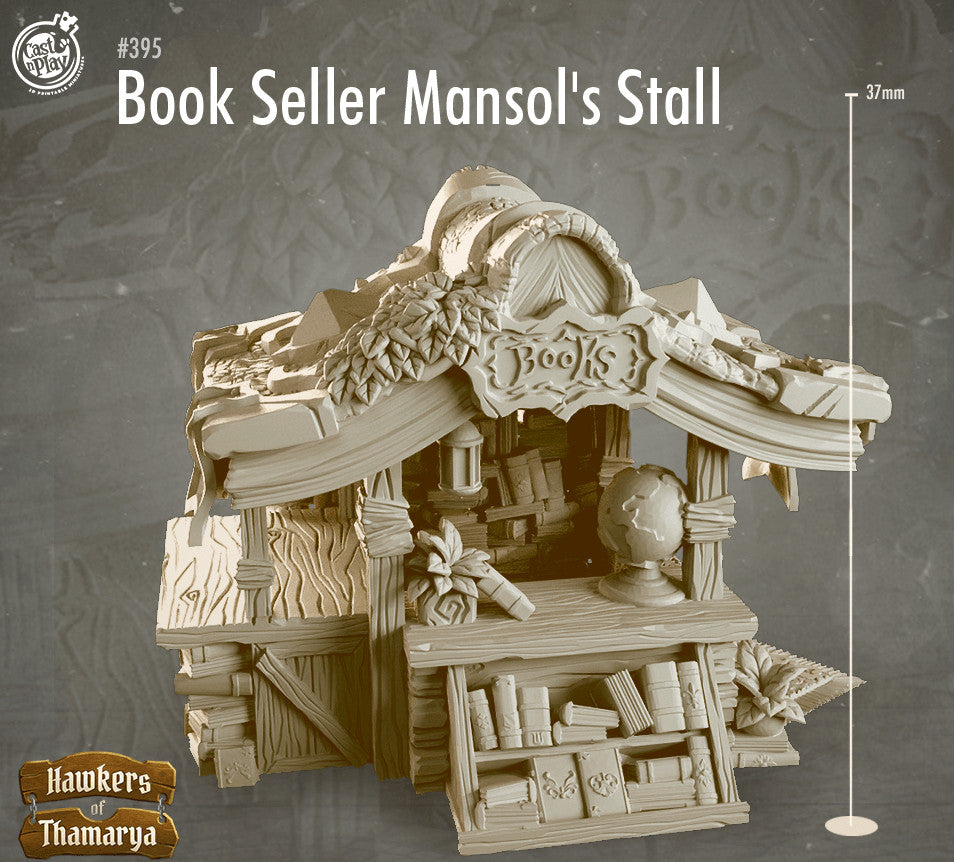 Book Seller Mansol's Stall – Hawkers of Thamarya