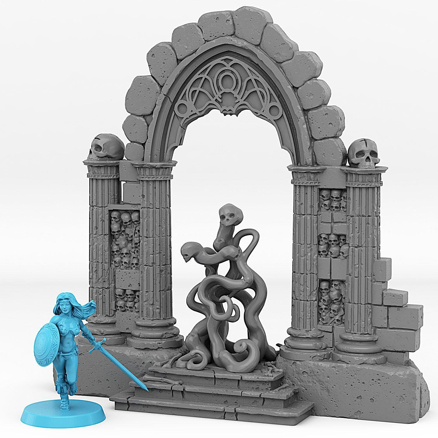 Catacomb Portal With Its Ghost Skulls