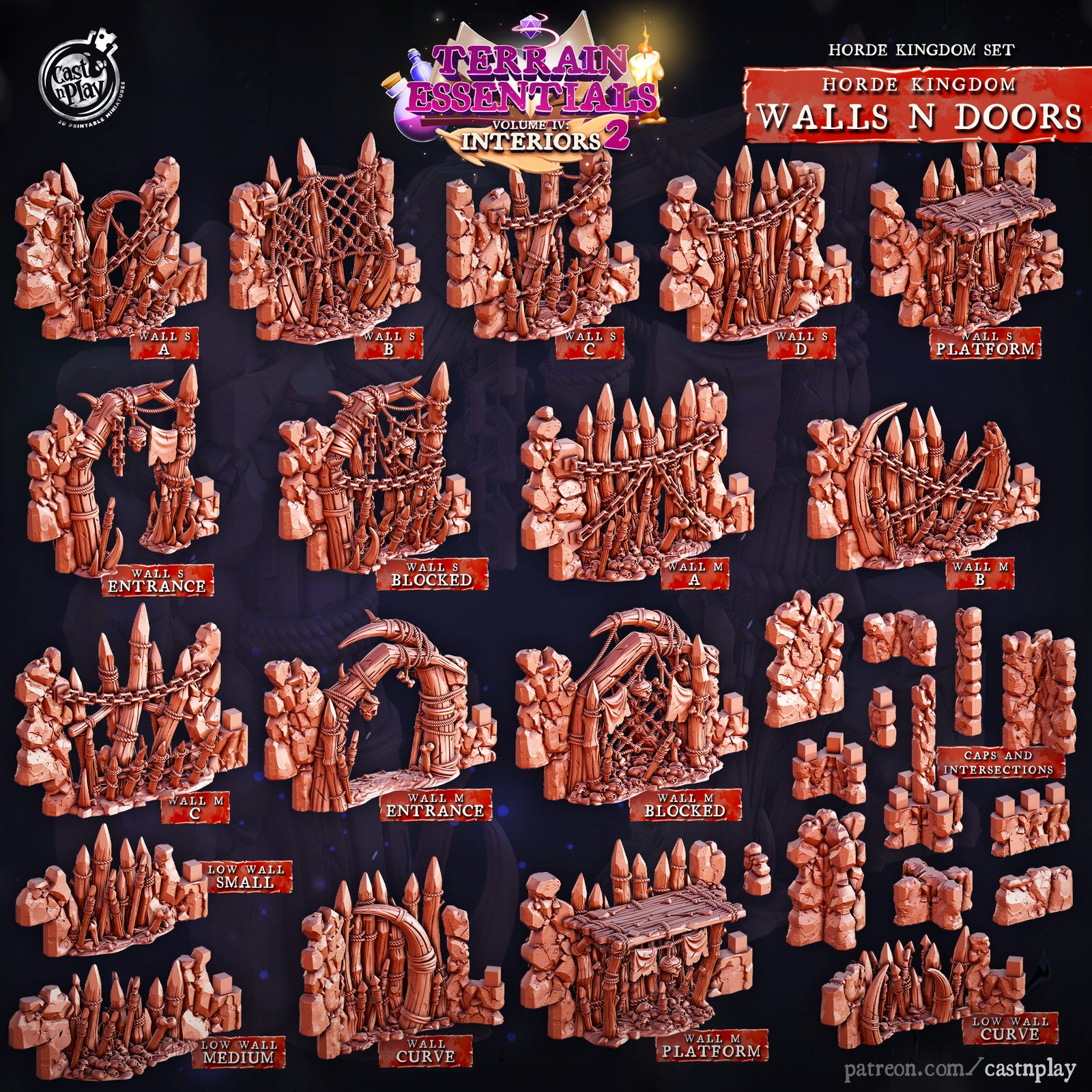 Horde Kingdom Walls and Doors Set