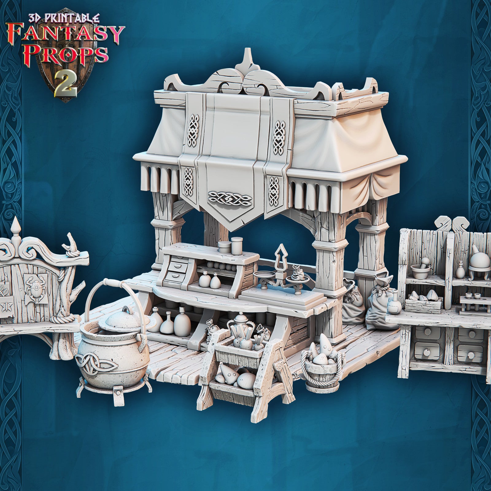 Herb stall 28mm resin tabletop terrain